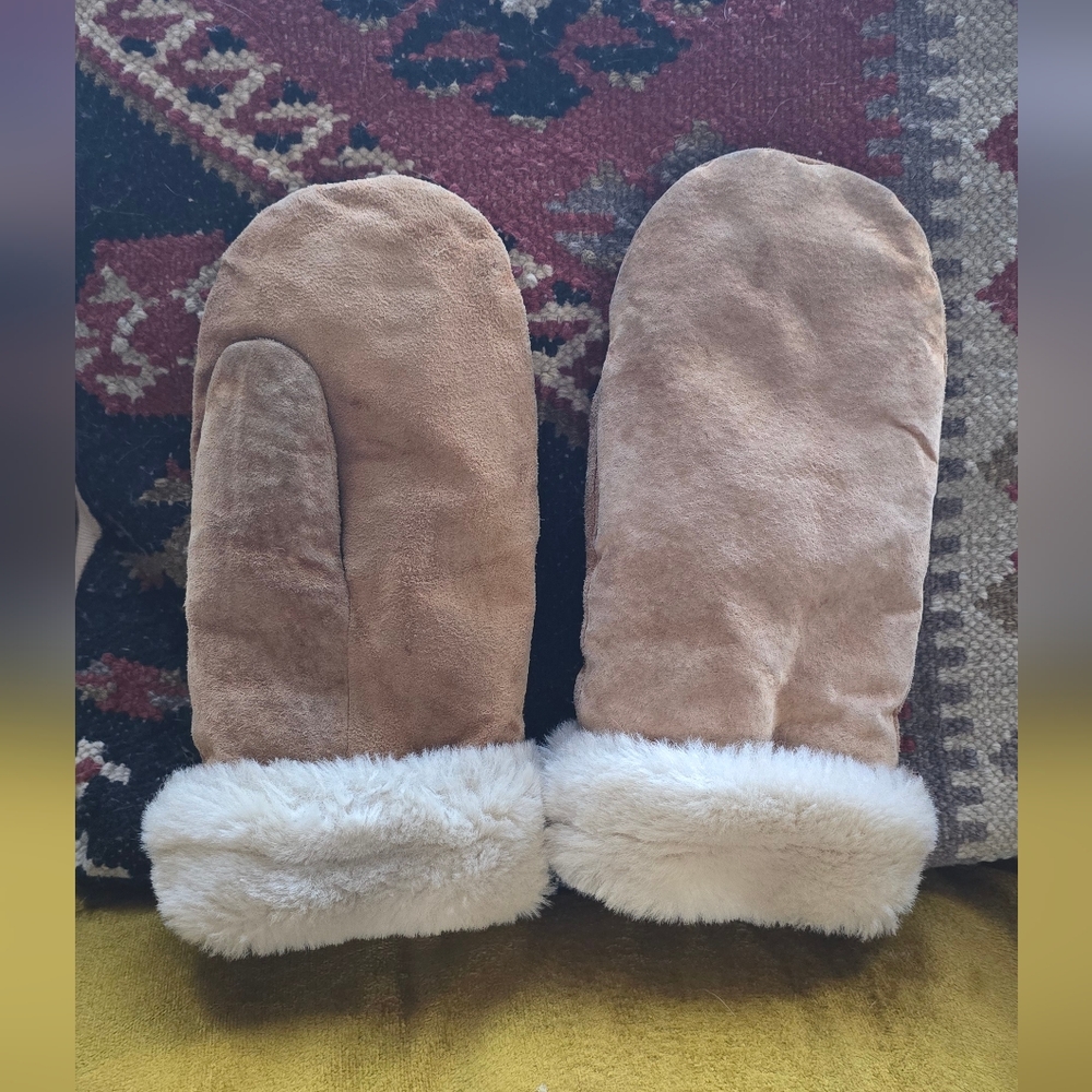 Vintage 100% Leather Mittens
